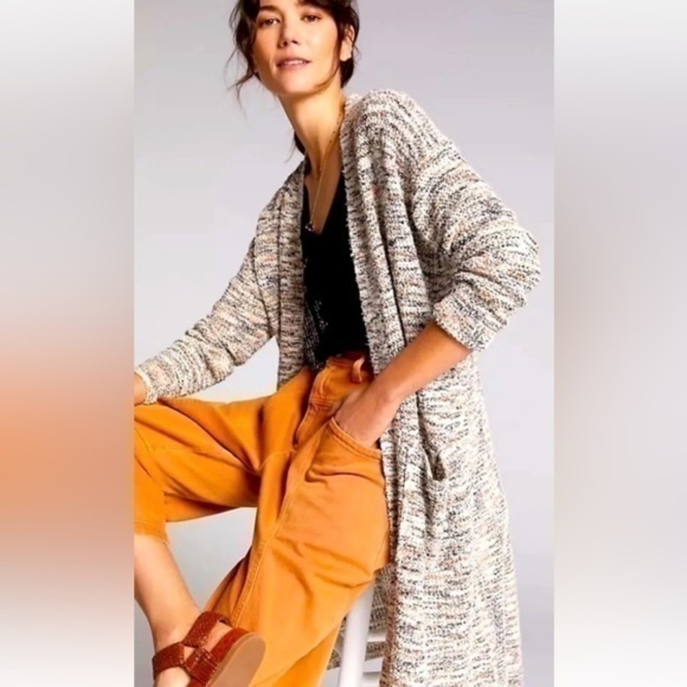 Pilcro Womens Sweater Space Dyed Cardigan Duster Long Open Front XS